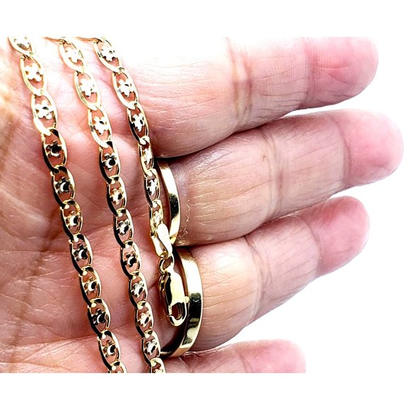 14k REAL GOLD Margarita Tricolor Chain 22" - Picture 11 of 15
